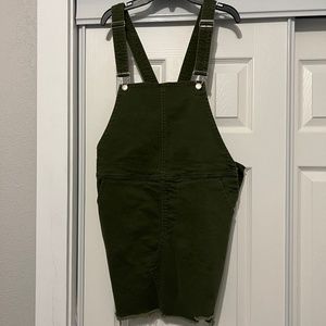 Green mini Overall Dress